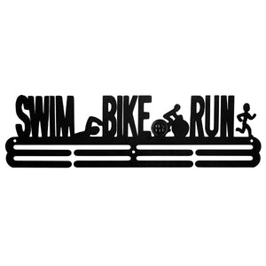 Swim, Bike, Run Medal Rack